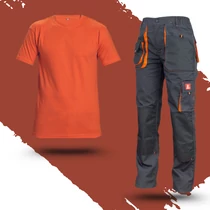 Munkaruha Szett Urgent-a deréknadrág+ Teesta narancs poló 