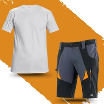 Munkaruha Szett Cottonflex s szürke-narancs rövidnadrág+ Tee