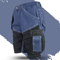 Munkavédelmi Rövidnadrág 44 Urgent 607 farmer kék-fekete 