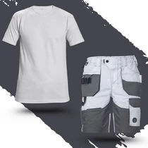 Munkaruha Szett Dayboro fehér rövidnadrág + fehér poló