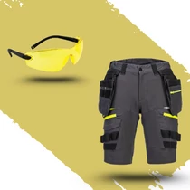 Munkaruha Szett DX444 szürke rövidnadrág + PW34 s szemüveg 
