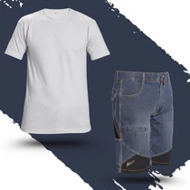 Munkaruha Szett Issaline 8839B rövidnadrág + fehér poló