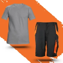 Munkaruha Szett Neoflex rövidnadág narancs+ kőszürke poló 