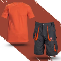Munkaruha Szett Urgent-a rövidnadrág+ Teesta narancs poló 