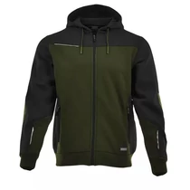 Pulóver M Sara Comfort plus kapucnis oliva zöld-fekete