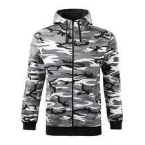 PULÓVER M MALFINI CAMO ZIPPER C19-32 SZÜRKE TEREP