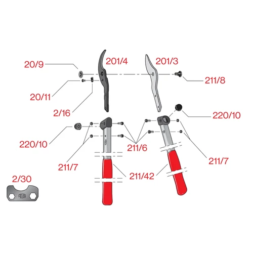 ÁGVÁGÓ OLLÓ FELCO 201-60 60CM ALU NYÉL MAX:35MM kép 3