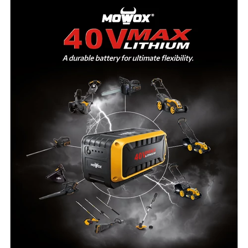Fűnyíró akkus MOWOX EM 4140 PX-Li 40V 4Ah 41cm 50L fém ház kép 2