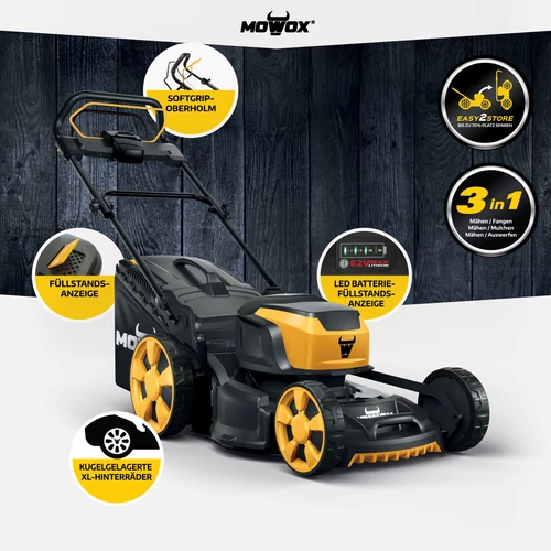 Fűnyíró akkus MOWOX PRO EM 4662 SX-Li 62V 4Ah 46cm ÖNJ. 3IN1 kép 2