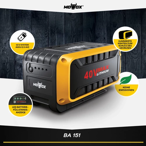 Akkumulátor+töltő MOWOX BA 151 SET 40V 2,5Ah 10cella kép 2