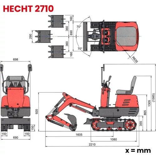 Forgó kotrógép Hecht 2710 306 cm3, 8,5 LE