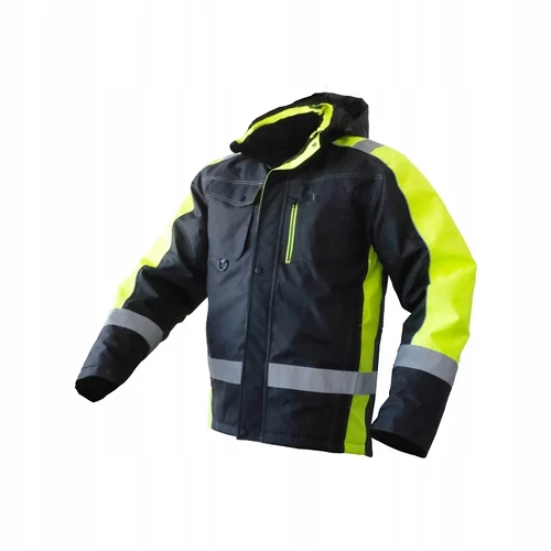 Kabát M Urgent Y-8365 Téli Neon Jólláthatósági Csíkkal