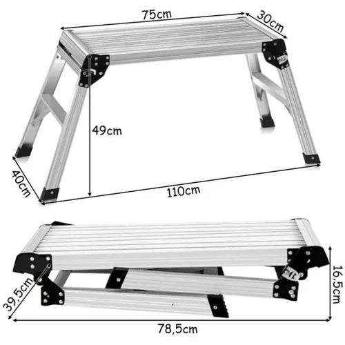 Létra Fieldmann FZZ 2001 Alumínium Fellépő 0,5m Max 150kg