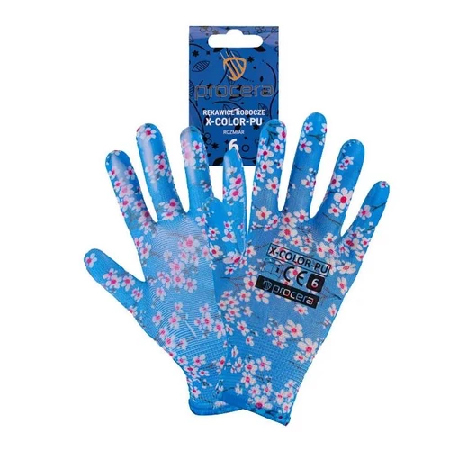 Munkavédelmi kesztyű 6 Procera X-color Mártott Virágos Női 